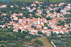 Apartments in Premantura - view of the village with red roofs and greenery