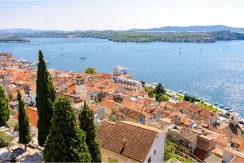 Apartmány v Šibeniku - letecký pohled na město