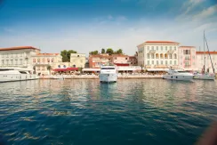 Low cost apartments in Poreč - view of the quiet harbor in the distance